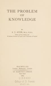 Tapa de The problem of knowledge