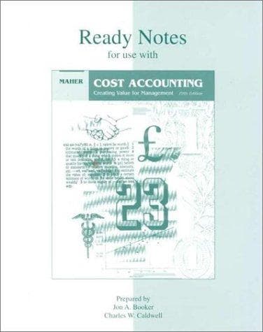 Tapa de Ready Notes for use with Cost Accounting, Creating A Value For Management