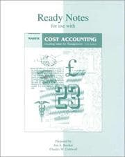 Tapa de Ready Notes for use with Cost Accounting, Creating A Value For Management