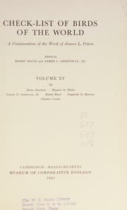 Tapa de Check List of Birds of the World Volume 15