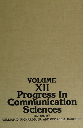 Tapa de By Richards, William D. Progress in Communication Sciences, Volume 12