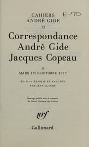 Tapa de Cahiers Andre Gide 13 : Correspondance André Gide Jacques Copeau 2