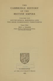 Tapa de The Cambridge History of the British Empire. Volume VIII