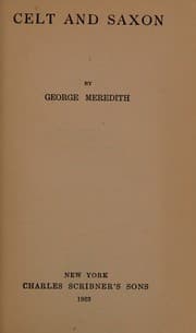 Tapa de Celt and Saxon (The works of George Meredith, the pocket edition)