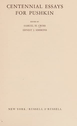 Tapa de Centennial essays for Pushkin