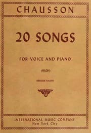 Tapa de Chausson 20 Songs for High Voice & Piano
