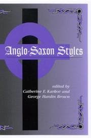 Tapa de Anglo-Saxon Styles (SUNY series in Medieval Studies)