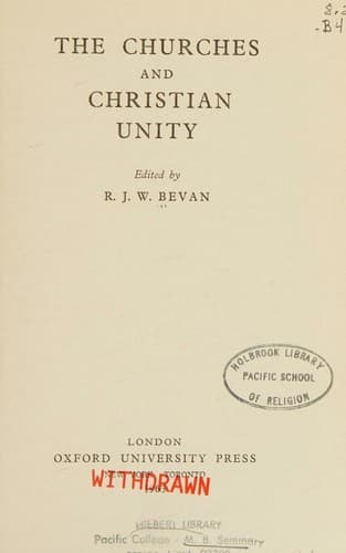 Tapa de The churches and Christian unity