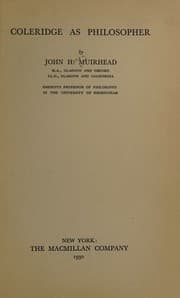 Tapa de Coleridge as philosopher