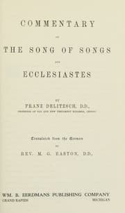 Tapa de Commentary on the Song of Songs and Ecclesiastes ([Biblical commentary on the Old Testament])
