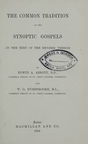 Tapa de The Common Tradition Of The Synoptic Gospels