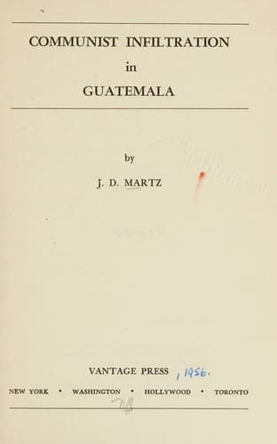 Tapa de Communist infiltration in Guatemala