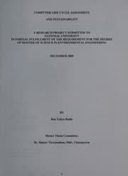 Tapa de Computer life cycle assessment and sustainability