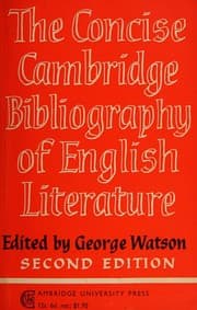 Tapa de the concise cambridge bibliography of english literature 600-1950
