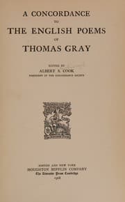 Tapa de A Concordance to the English poems of Thomas Gray.