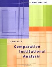 Tapa de Toward a Comparative Institutional Analysis