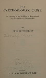 Tapa de The Czechoslovak cause