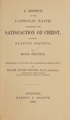 Tapa de A defence of the Catholic faith concerning the satisfaction of Christ