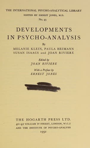Tapa de Developments in psycho-analysis