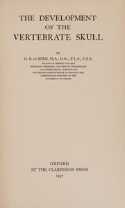 Tapa de The Development of the Vertebrate Skull