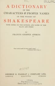 Tapa de A dictionary of the characters & proper names in the works of Shakespeare