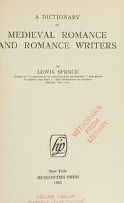 Tapa de A dictionary of medieval romance and romance writers