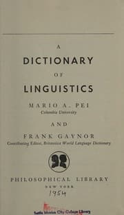 Tapa de Dictionary of Linguistics