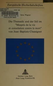 Tapa de Die Thematik Und Der Stil Im 'Mepris De La View et Consolation Contre La mort' Von Jean-Baptiste Chassignet