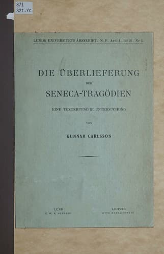 Tapa de Die Überlieferung der Seneca-tragödien