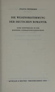 Tapa de Die Wesensbestimmung Der Deutschen Romantik