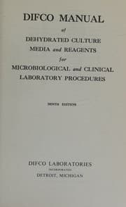 Tapa de DIFCO Manual of Dehydrated Culture Media and Reagents for Microbiological and CLinial Labratory Procedures Ninth Edition