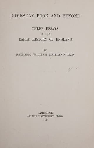 Tapa de Domesday Book and Beyond