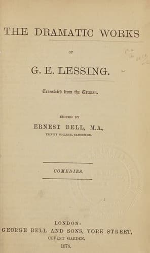 Tapa de The dramatic works of G.E. Lessing