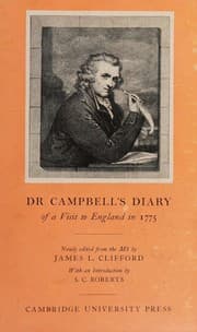 Tapa de Dr. Campbell's diary of a visit to England in 1775,