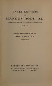 Tapa de Early Letters of Marcus Dods, DD, (Late Principal of New College, Edinburgh) (1850-1864)