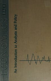 Tapa de Economics; an Introduction to Analysis and Policy