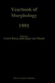 Tapa de Yearbook of Morphology 1991