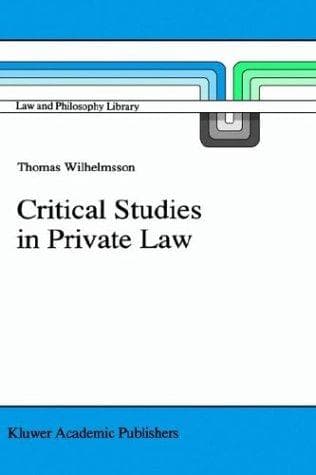 Tapa de Critical studies in private law