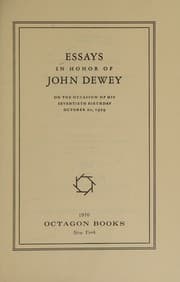 Tapa de Essays in honor of John Dewey, on the occasion of his seventieth birthday, October 20, 1929
