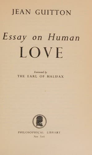 Tapa de Essays on human love