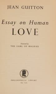 Tapa de Essays on human love