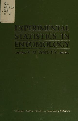 Tapa de Experimental statistics in entomology