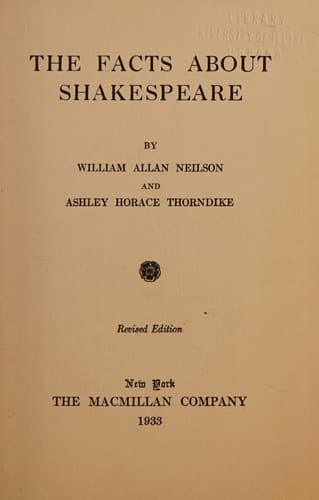 Tapa de The Facts About Shakespeare