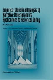 Tapa de Empirico-Statistical Analysis of Narrative Material and its Applications to Historical Dating: Volume I