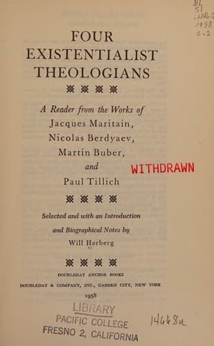 Tapa de Four Existentialist Theologians
