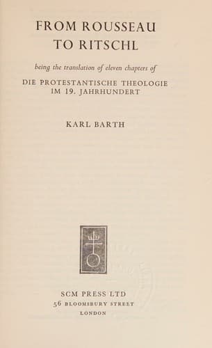 Tapa de From Rousseau to Ritschl