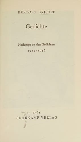Tapa de Gedichte VIII. 1913-1956.