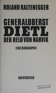 Tapa de Generaloberst Dietl, der Held von Narvik