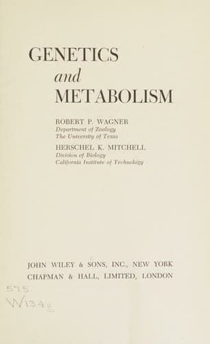 Tapa de Genetics and metabolism
