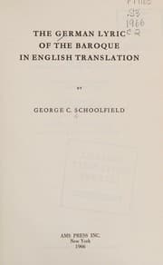 Tapa de The German lyric of the baroque in English translation